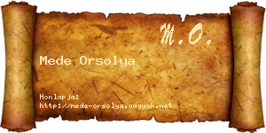 Mede Orsolya névjegykártya